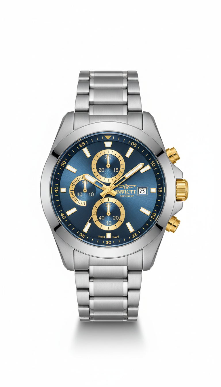 Reloj digital azul acero multifunción