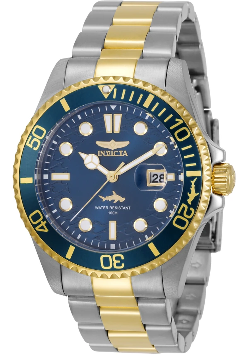Invicta Pro Diver 30021 | Elegancia deportiva en azul y dorado